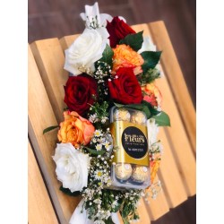 BONBON DE CHOCOLAT ET ROSES